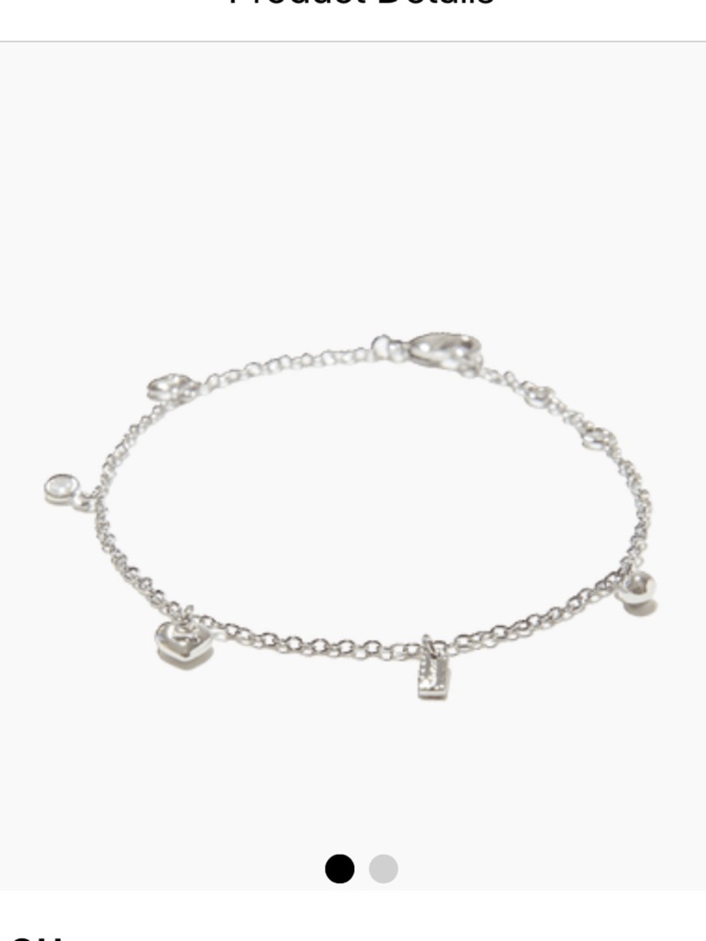 COACH Silver Charm Bracelet with Mini Dangle Charms
